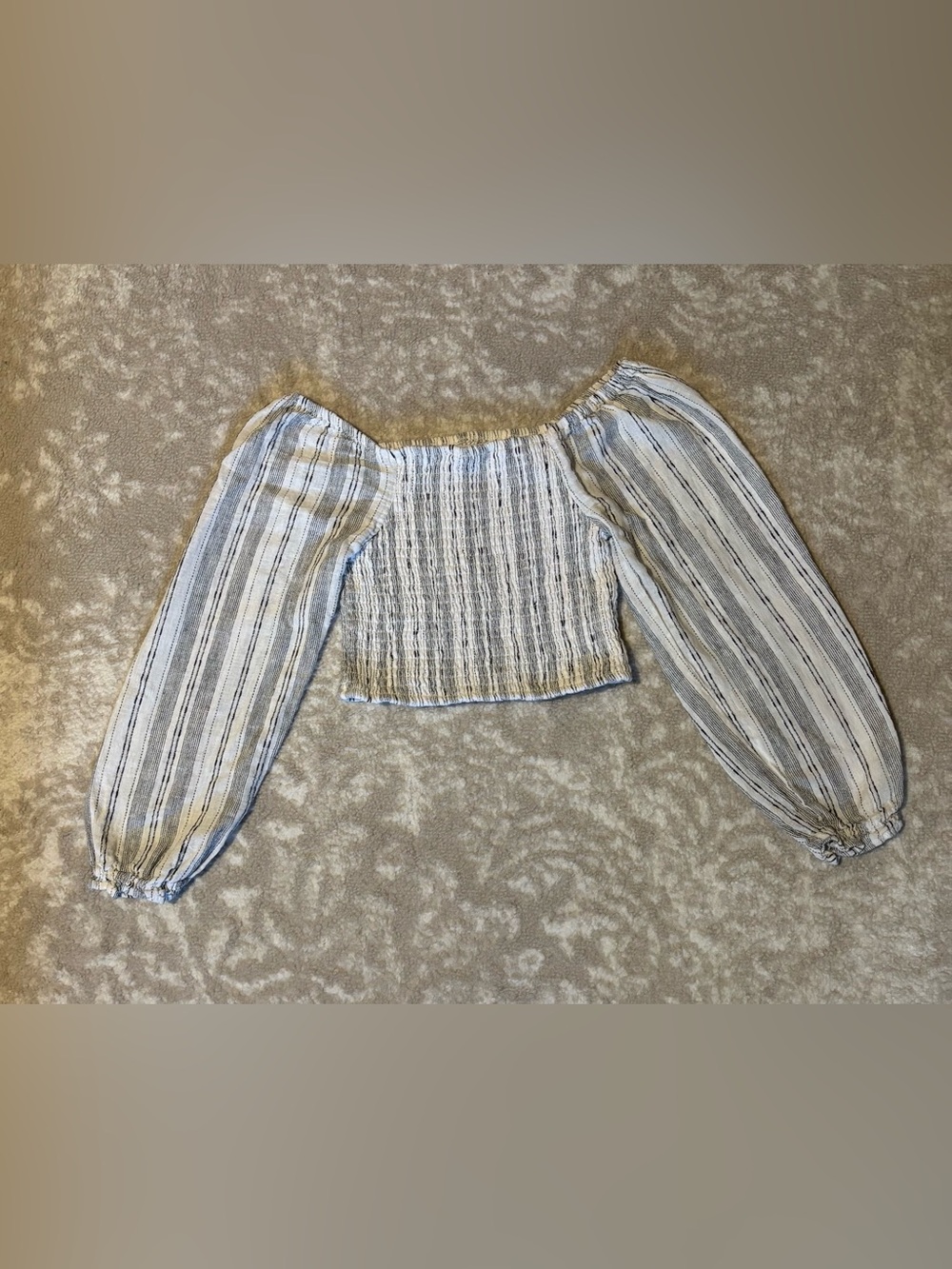 Chelsea & Violet Top - Long Sleeve Smocked Crop Top